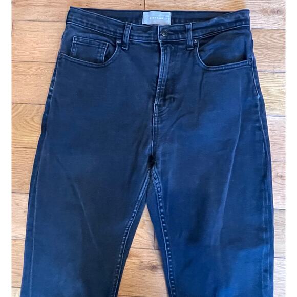 Everlane Women’s Straight Leg  Raw Hem Black Wash Ankle Size 29 - Picture 2 of 5